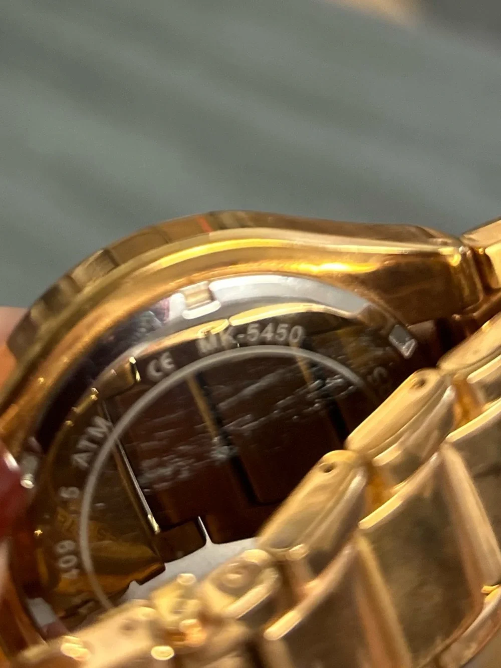 Michael Kors Rose Gold Tone Crystal Bezel Women's Chronograph Watch
